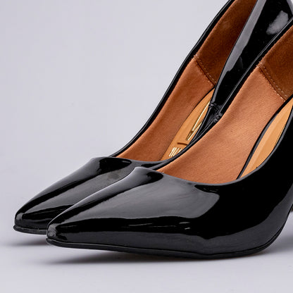 Stiletto Taco Cuadrado Negro